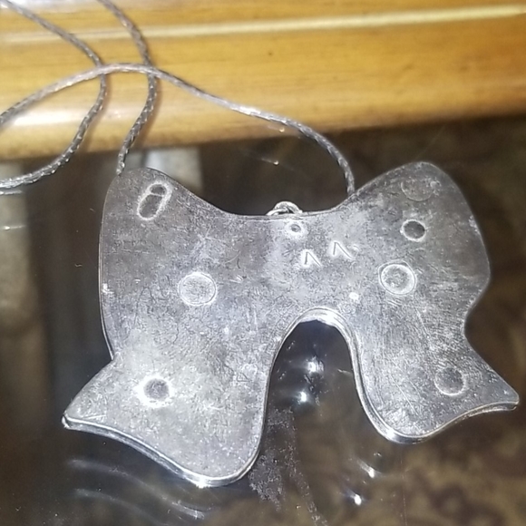 Vintage bow with silver tone necklace PM 1548 - Picture 6 of 9